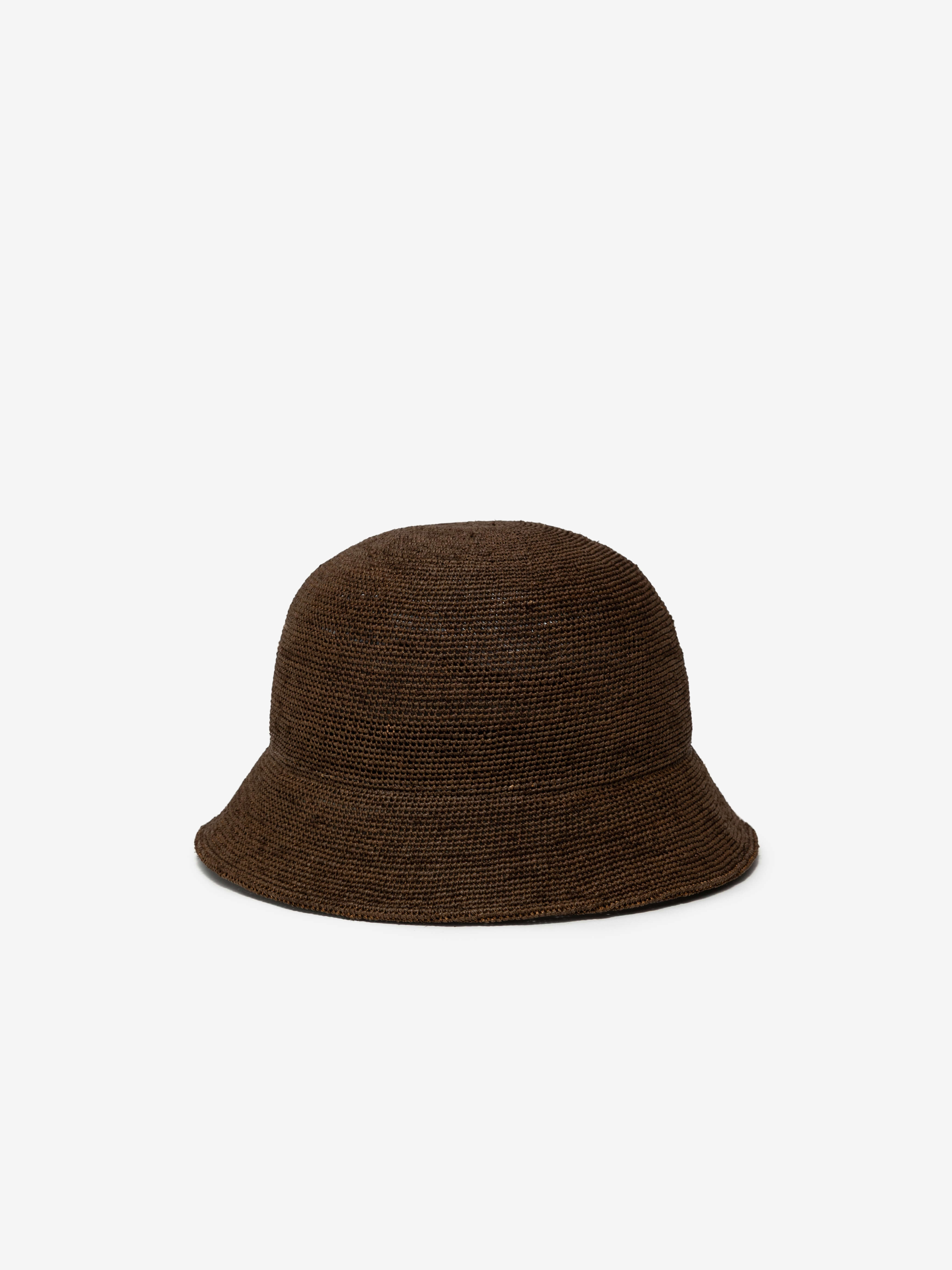 Raffia Bucket Hat - No.03 / Dark brown