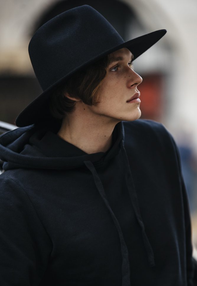 Black Full Brim Custom Fedora