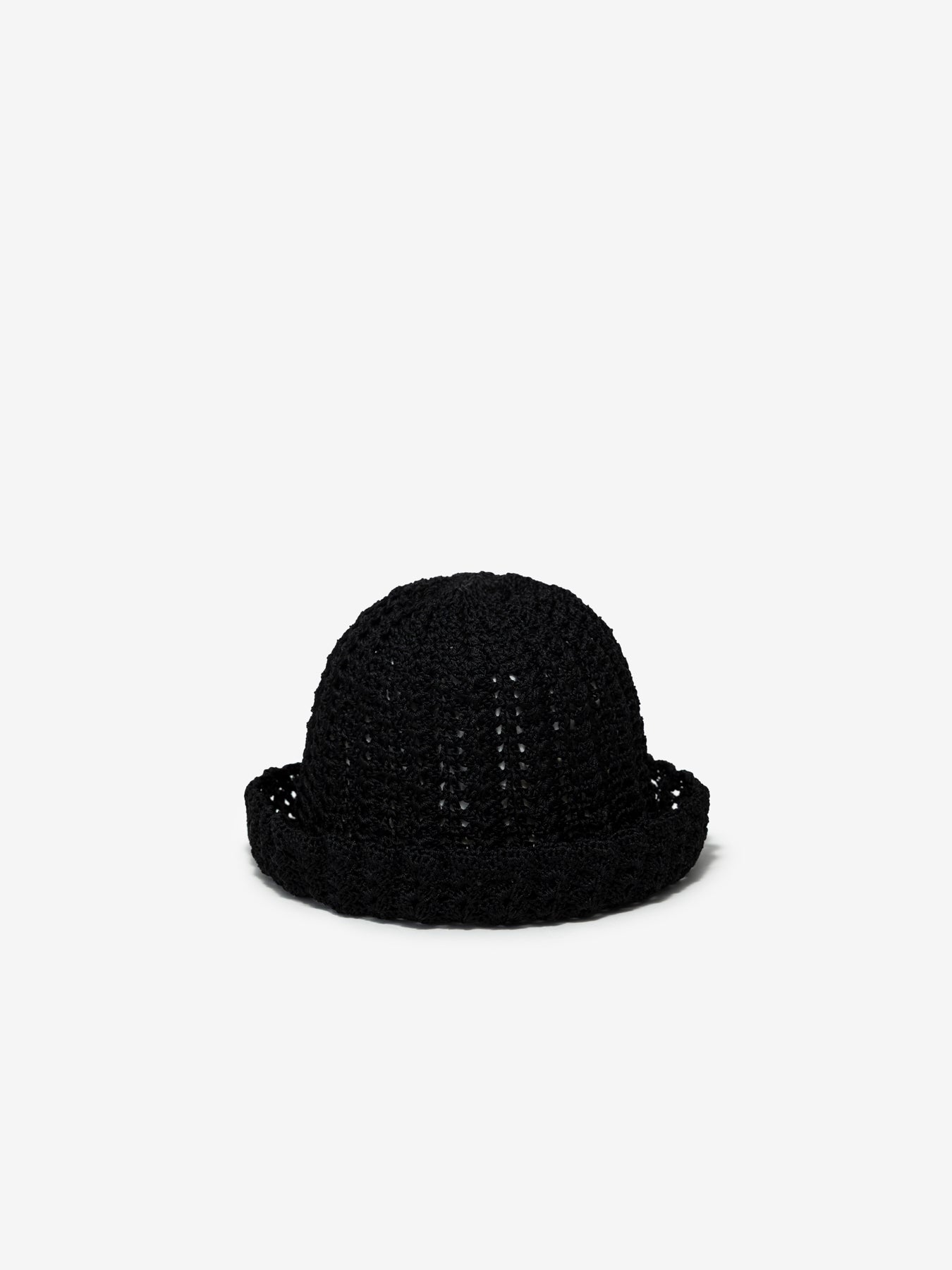 Black Crochet Bucket Hat