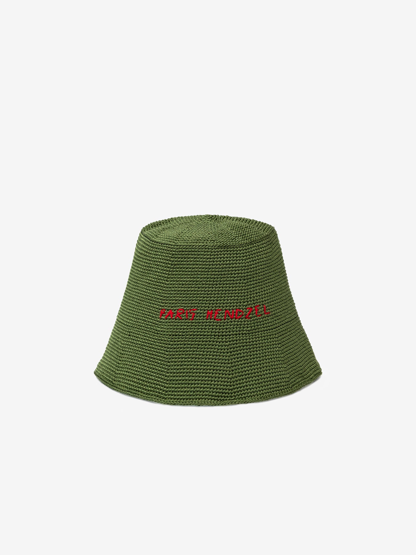 Green Solid Crochet Bucket Hat